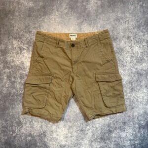 Timberland Mens Classic Cargo Shorts Olive Green Ripstop Cotton Size 34